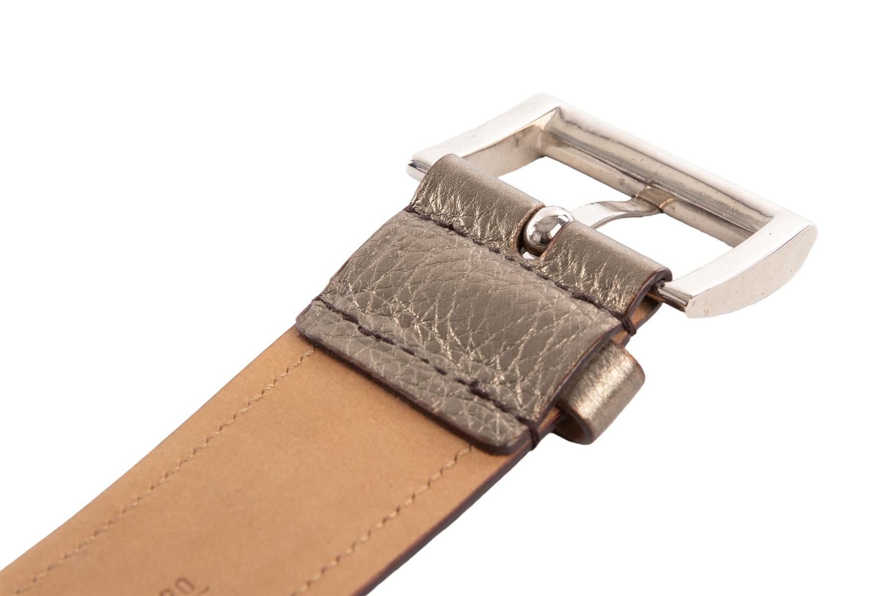PRADA BRONZE LEATHER BELT 90CM