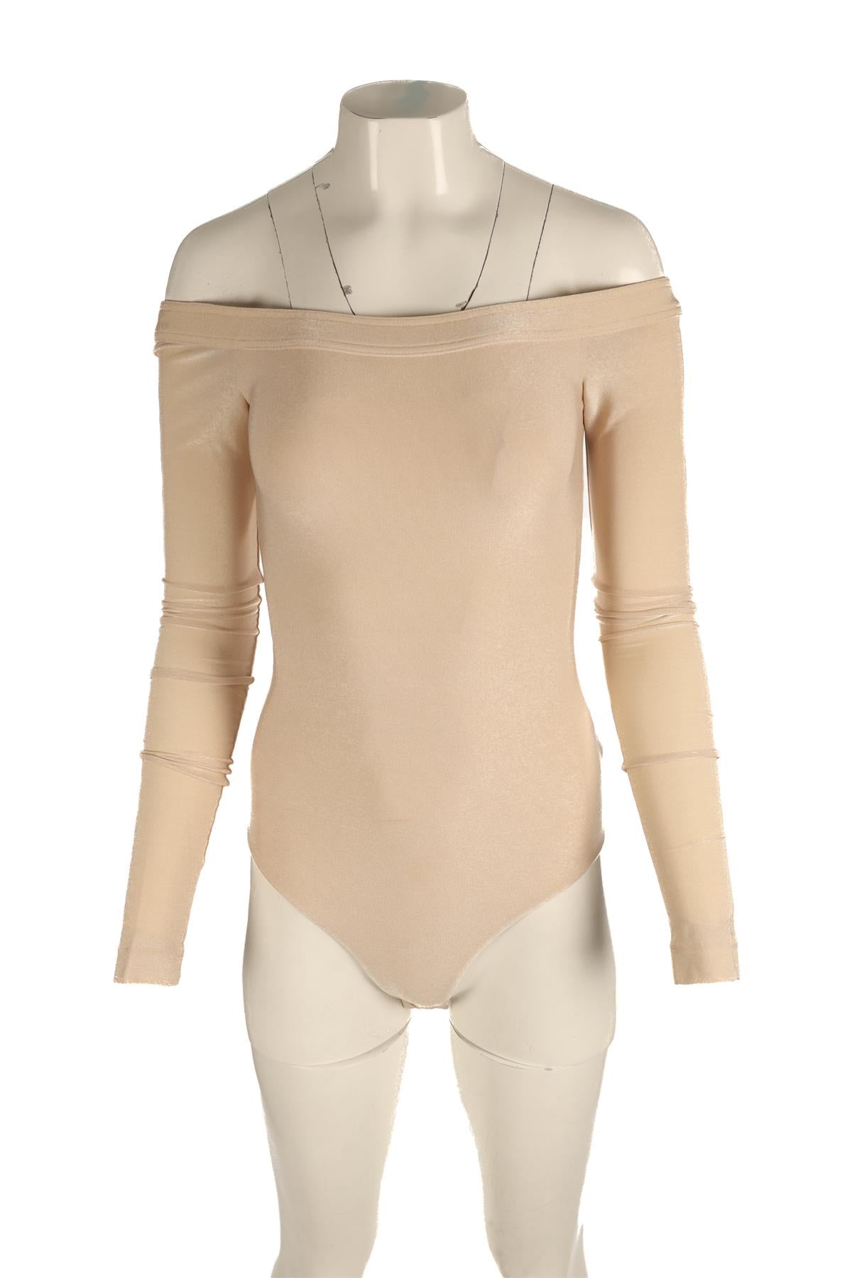 KHAITE BEIGE JERSEY BODYSUIT SMALL