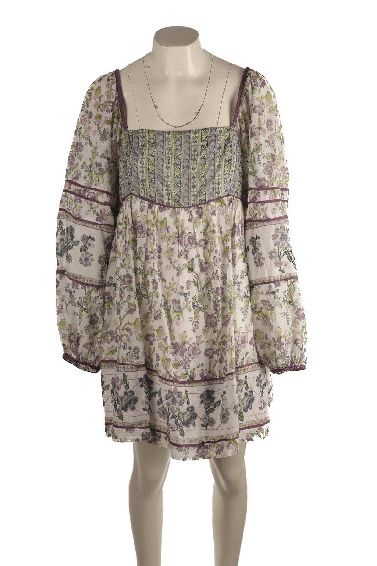 FREE PEOPLE MULTI COTTON MINI DRESS LARGE