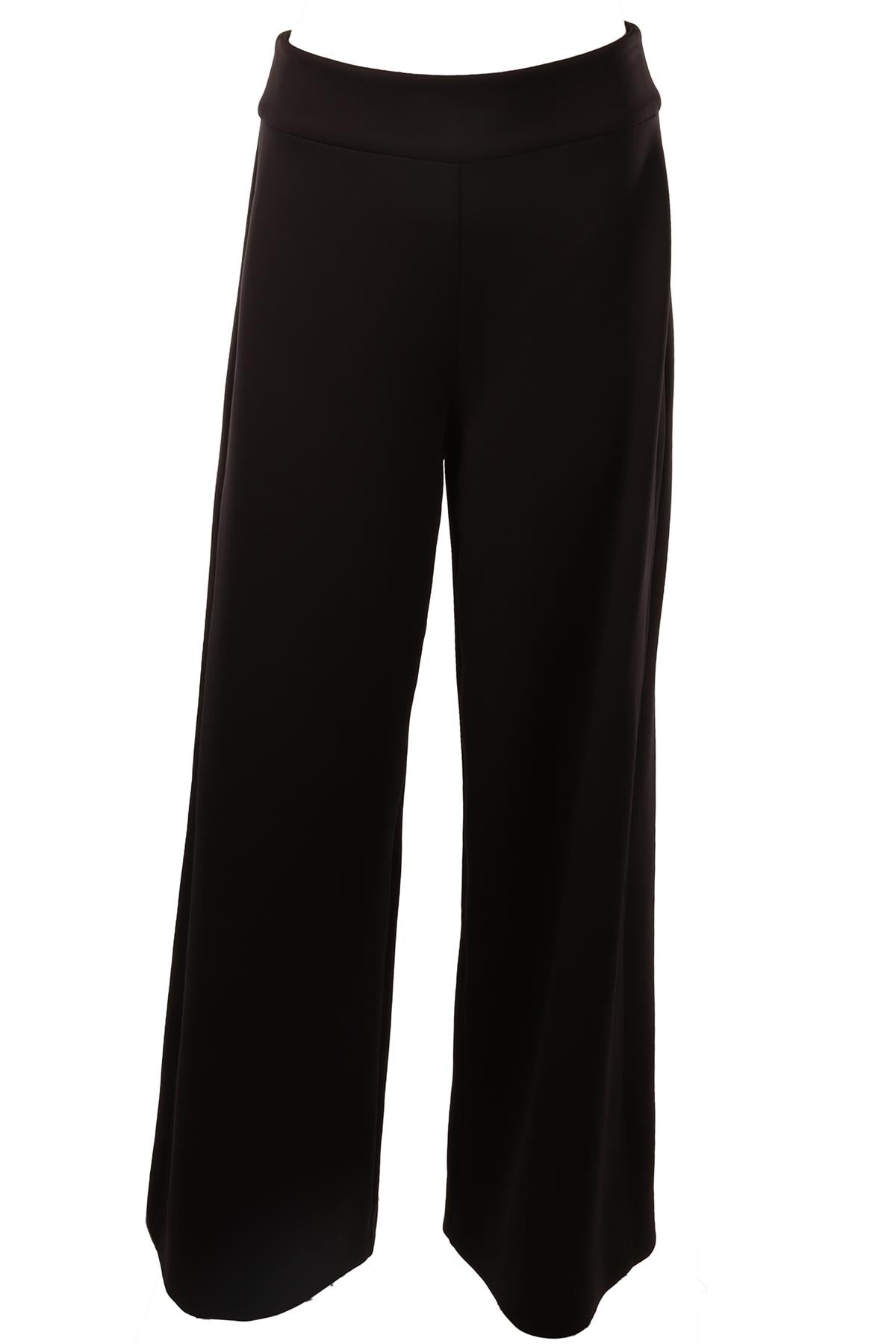 MAX MARA LEISURE BLACK SCUBA WIDE LEG PANTS UK 14