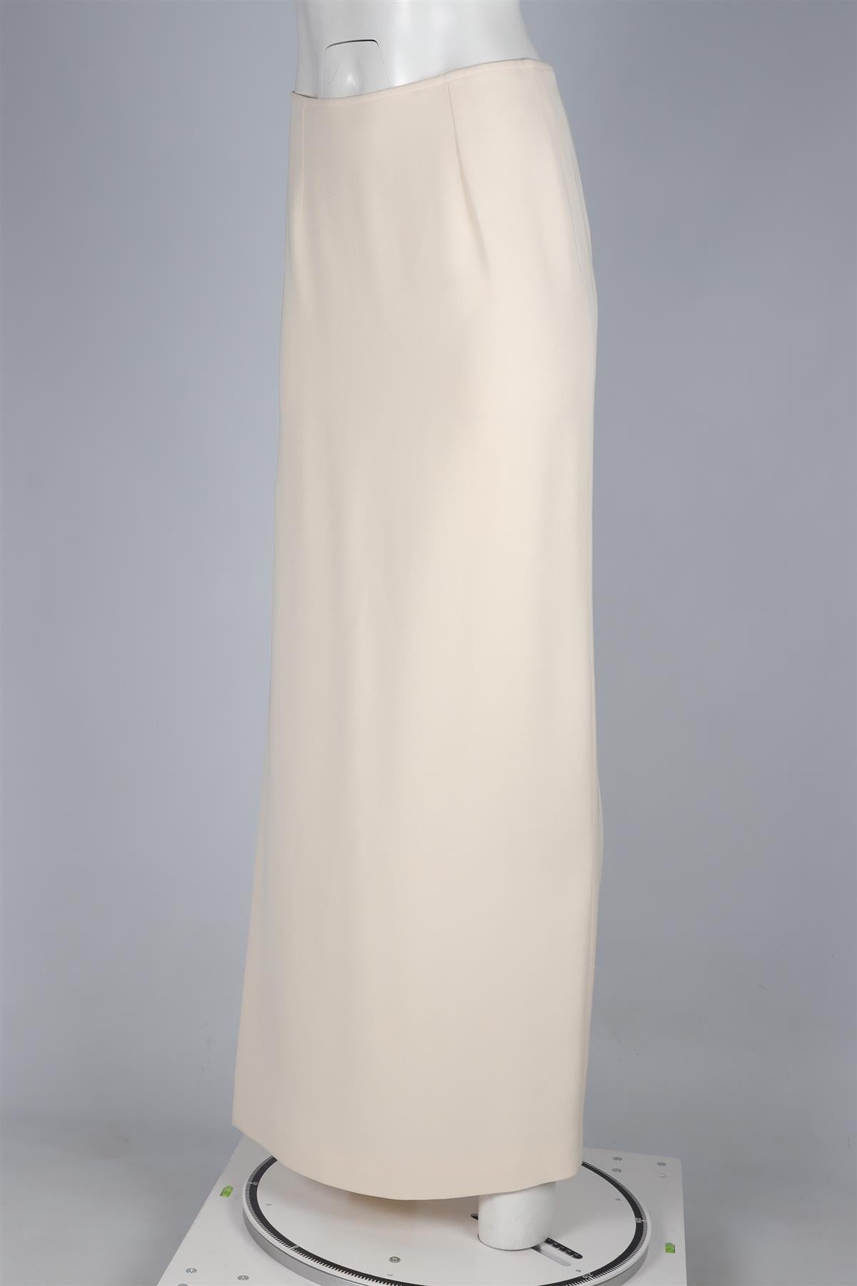 CHRISTIAN DIOR CREAM SILK MAXI SKIRT FR 40 UK 12