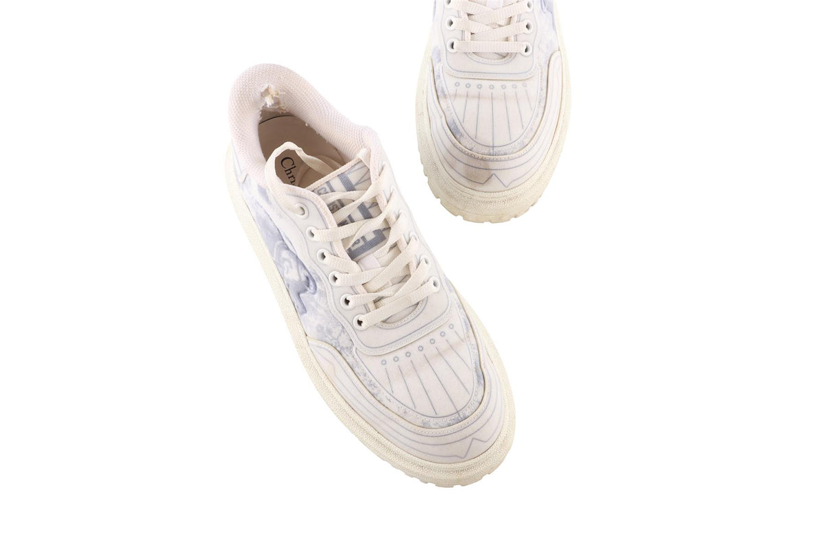 CHRISTIAN DIOR ECRU ADDICT FABRIC SNEAKERS EU 39 UK 6 US 9
