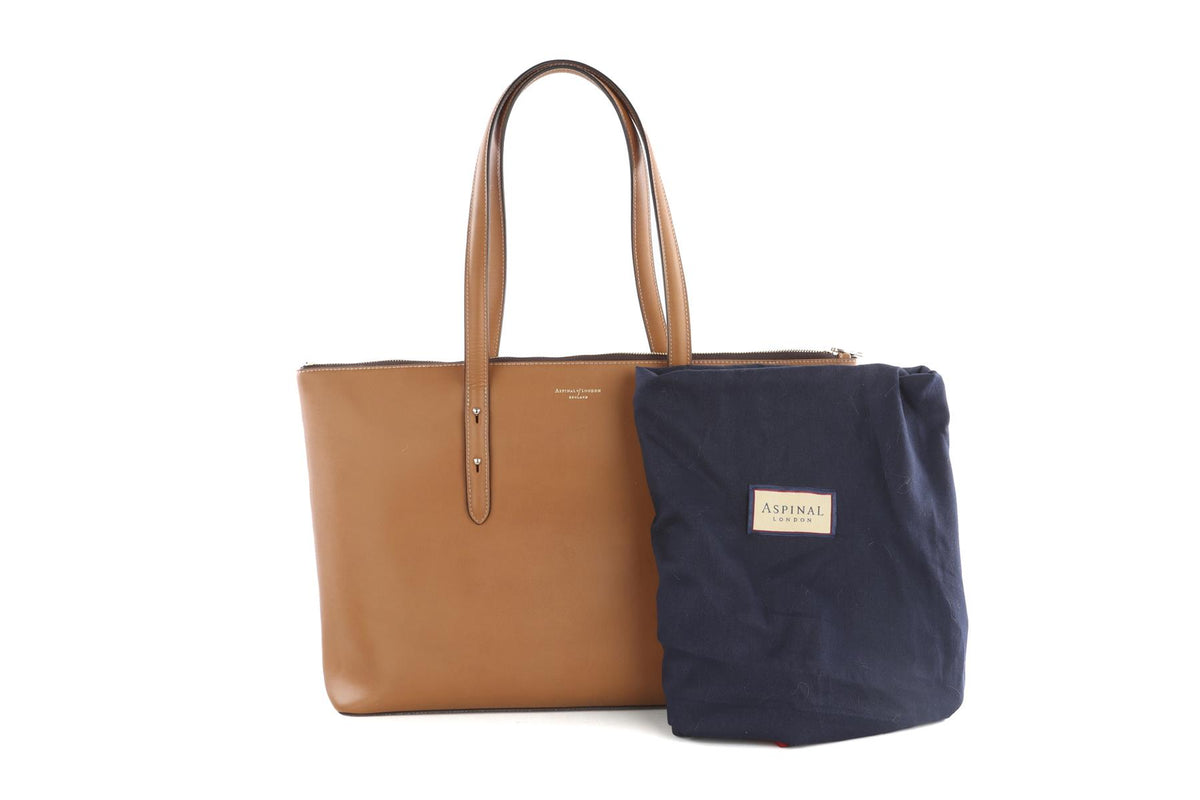 ASPINAL OF LONDON TAN REGENT LEATHER SHOULDER BAG