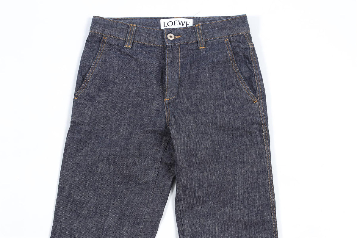 LOEWE BLUE HIGH RISE STRAIGHT LEG JEANS FR 34 UK 6 W24