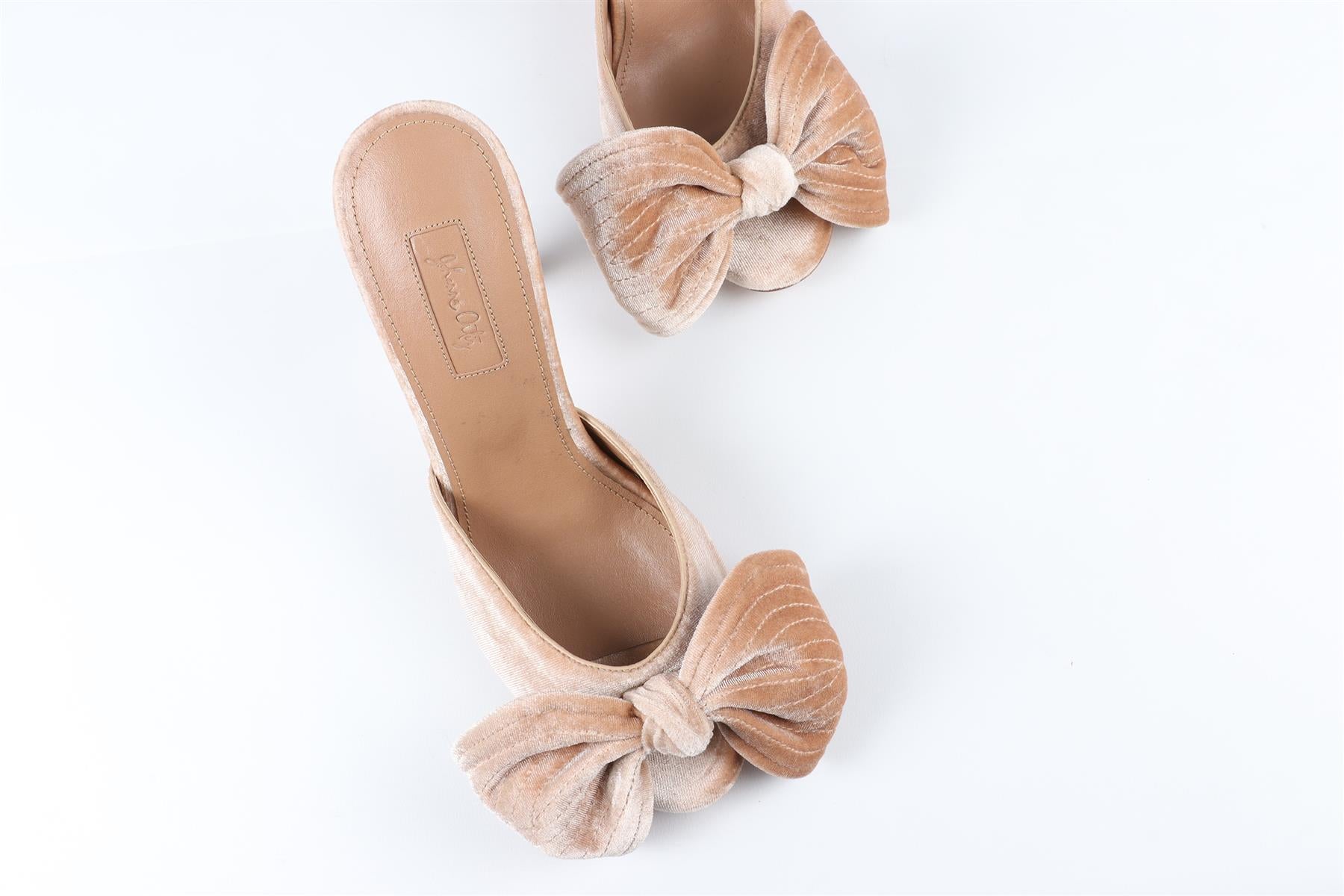 JOHANNA ORTIZ NUDE VELVET MULES EU 39 UK 6 US 9