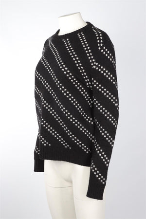 SAINT LAURENT BLACK WOOL SWEATER XLARGE