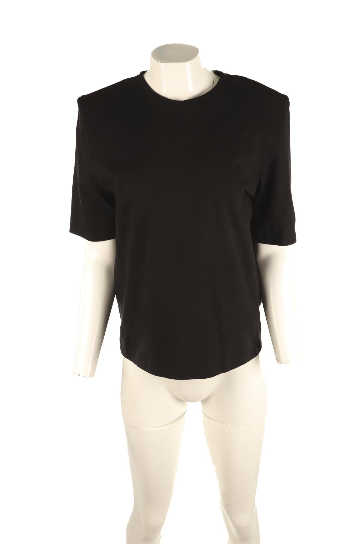 THE FRANKIE SHOP BLACK COTTON T-SHIRT SMALL