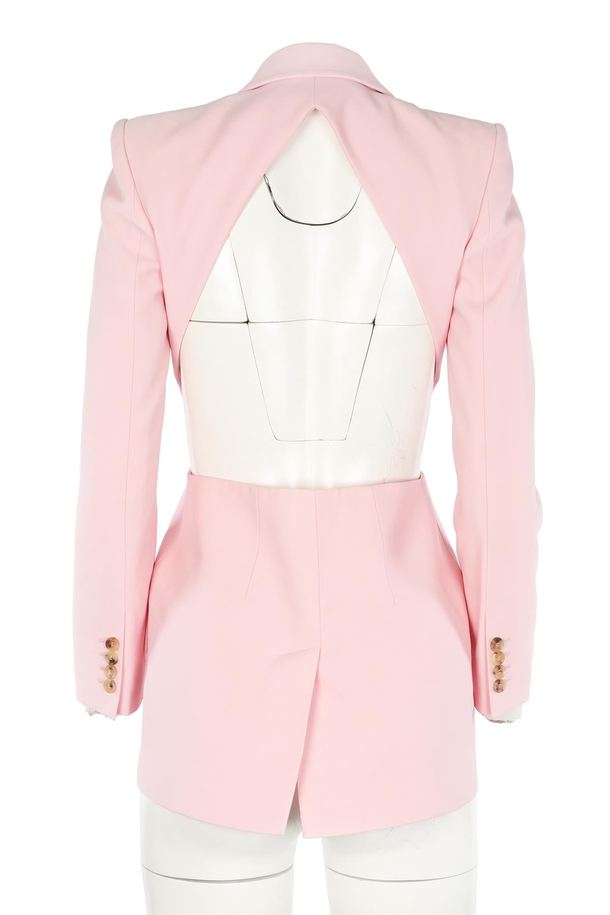ALEXANDER MCQUEEN PINK WOOL BLAZER IT 40 UK 8