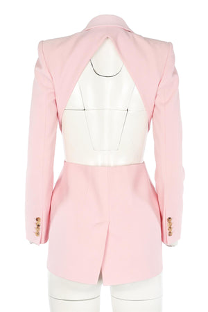 ALEXANDER MCQUEEN PINK WOOL BLAZER IT 40 UK 8