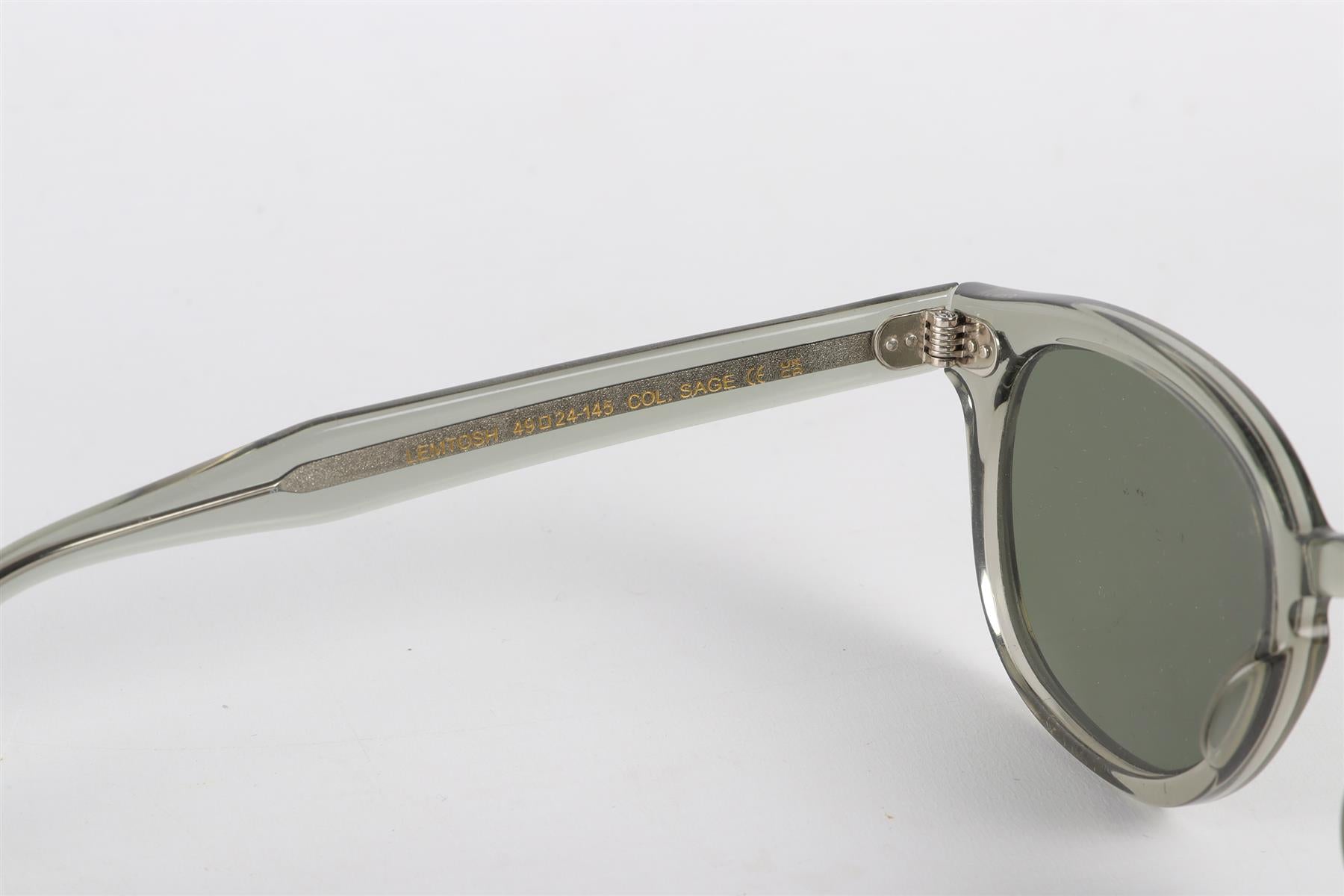 MOSCOT GREEN ROUND FRAME ACETATE SUNGLASSES