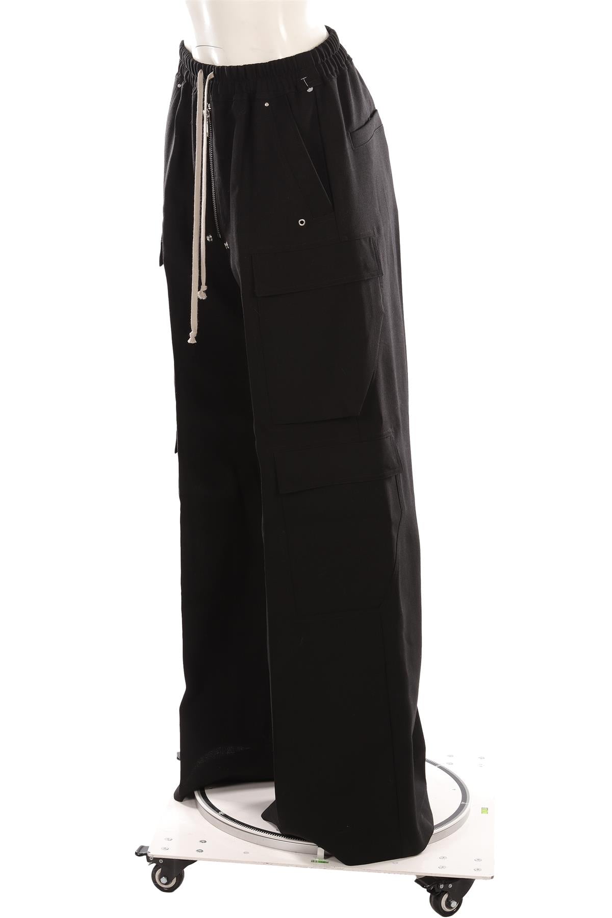 RICK OWENS BLACK WOOL WIDE LEG PANTS IT 40 UK 8