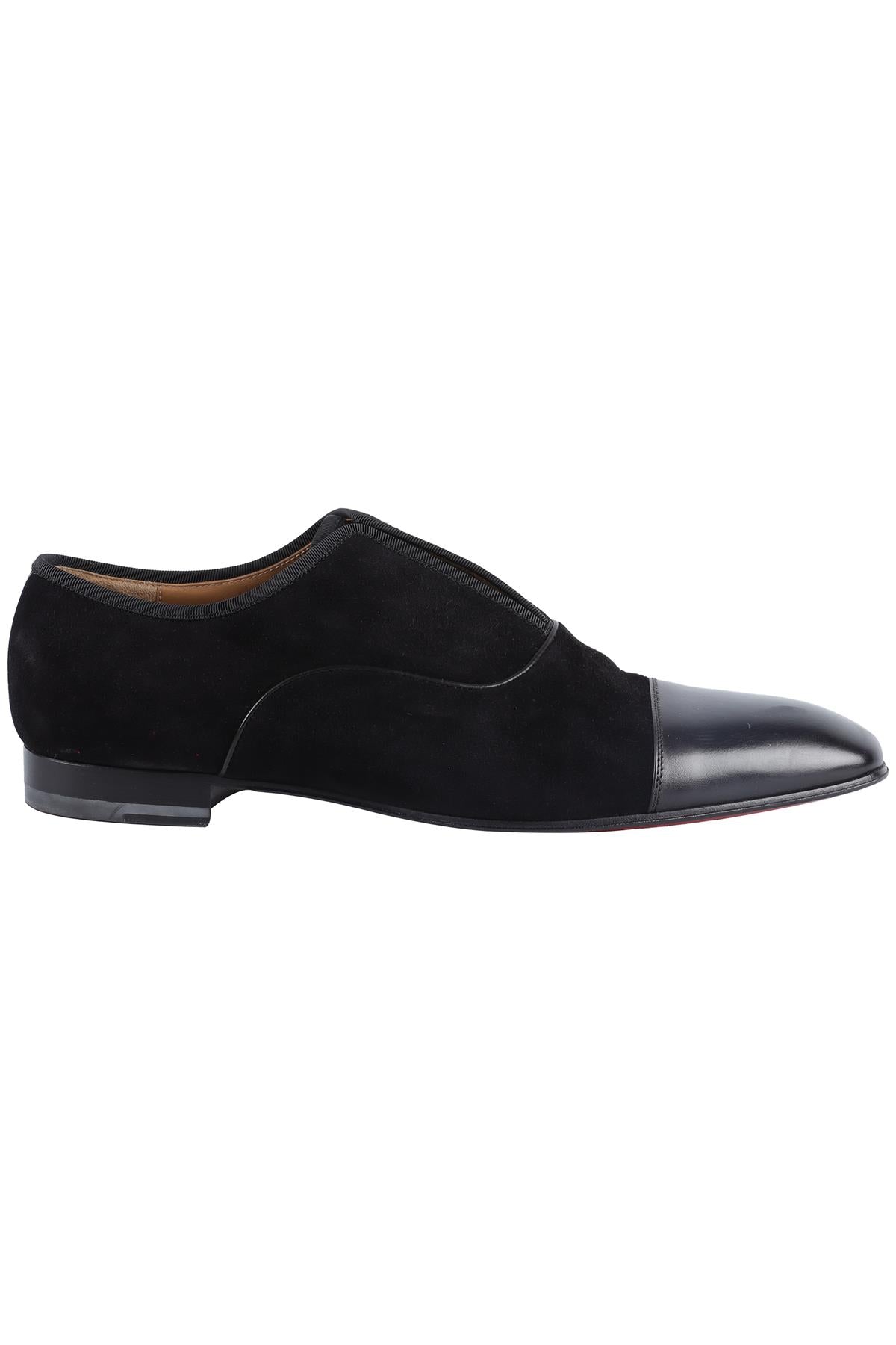 CHRISTIAN LOUBOUTIN BLACK MEN'S SUEDE LOAFERS EU 45 UK 11 US 12