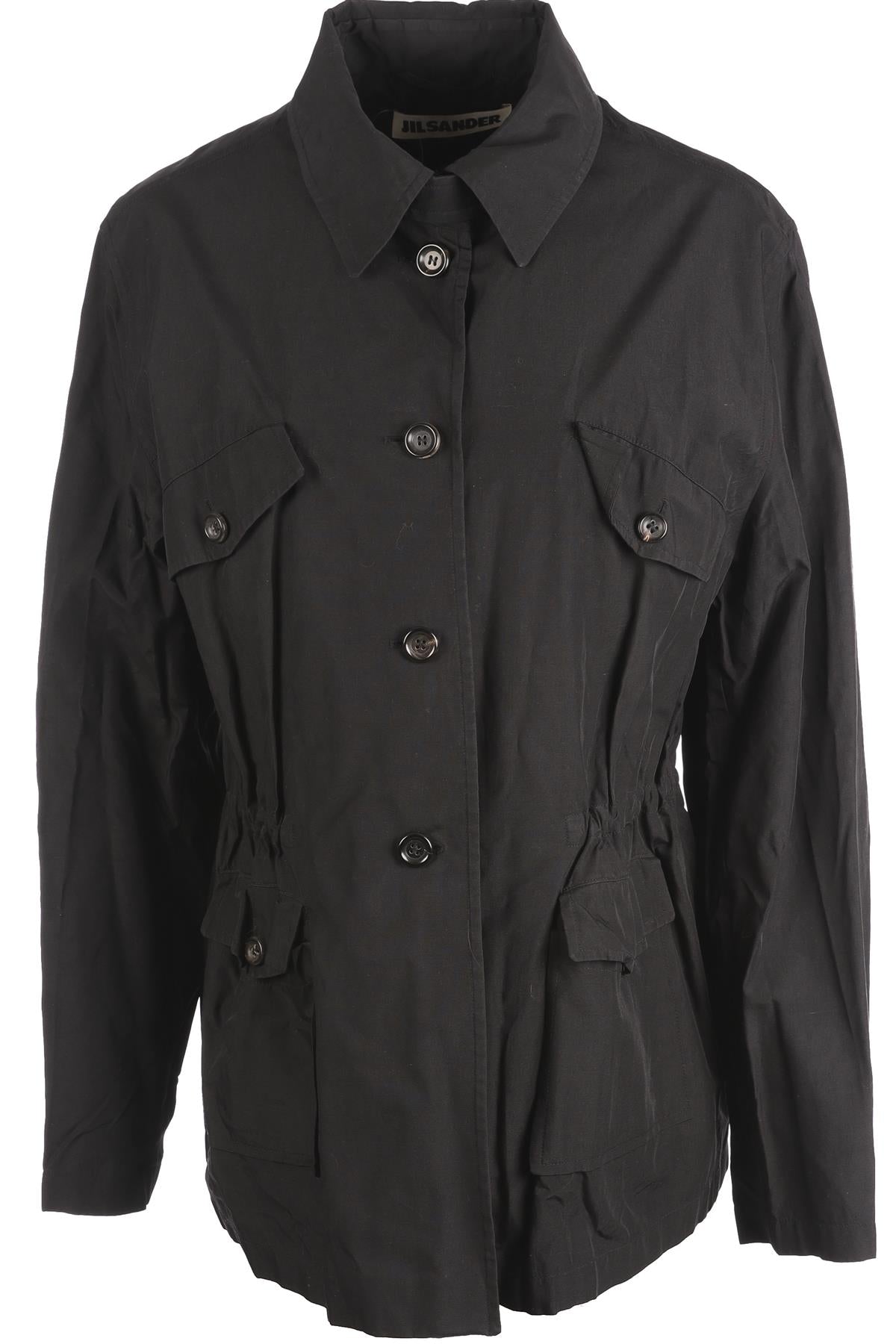 JIL SANDER BLACK WOVEN JACKET DE 38 UK 10