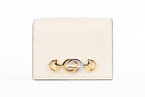 GUCCI CREAM ZUMI GG LEATHER WALLET