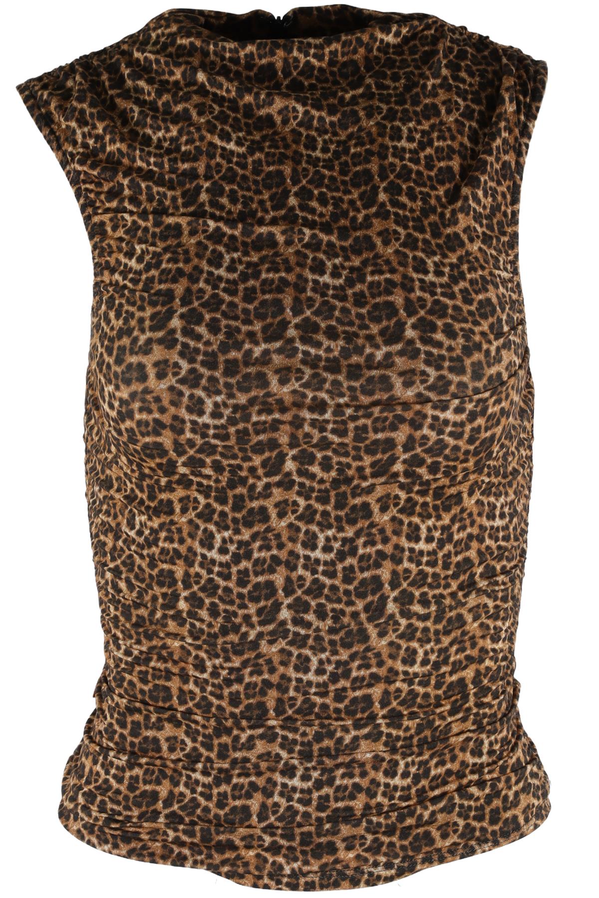 MIAOU BROWN JERSEY TOP XXSMALL