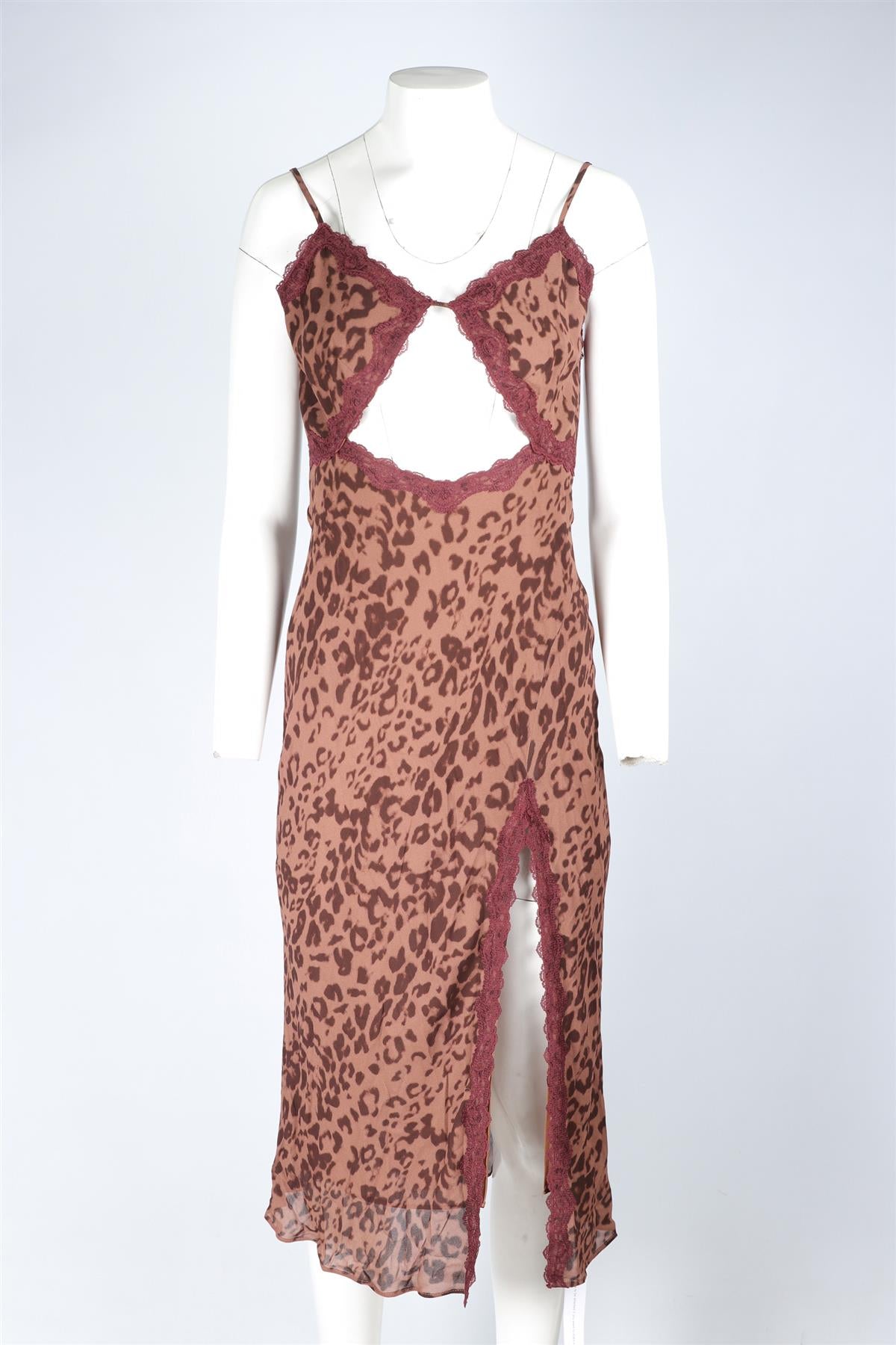 REFORMATION BROWN CREPE MAXI DRESS US 2 UK 6
