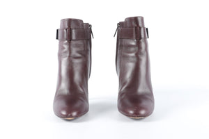 CHRISTIAN DIOR BROWN LEATHER ANKLE BOOTS EU 39 UK 6 US 9