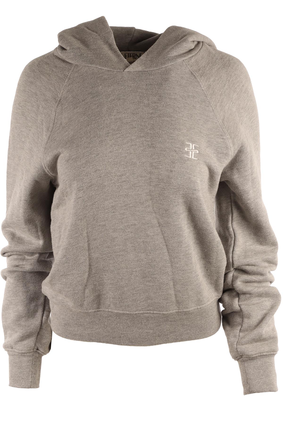ETERNE GREY COTTON HOODIE SMALL