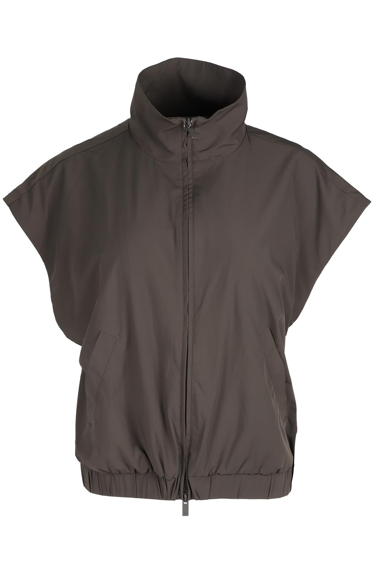 ESSENTIALS KHAKI SHELL GILET SMALL