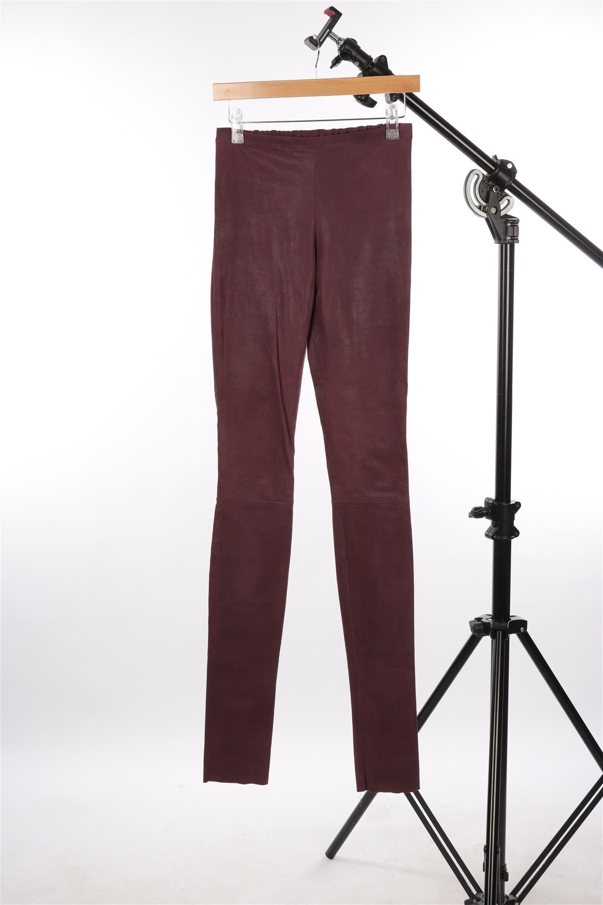 HAIDER ACKERMANN PURPLE LEATHER SKINNY PANTS FR 34 UK 8