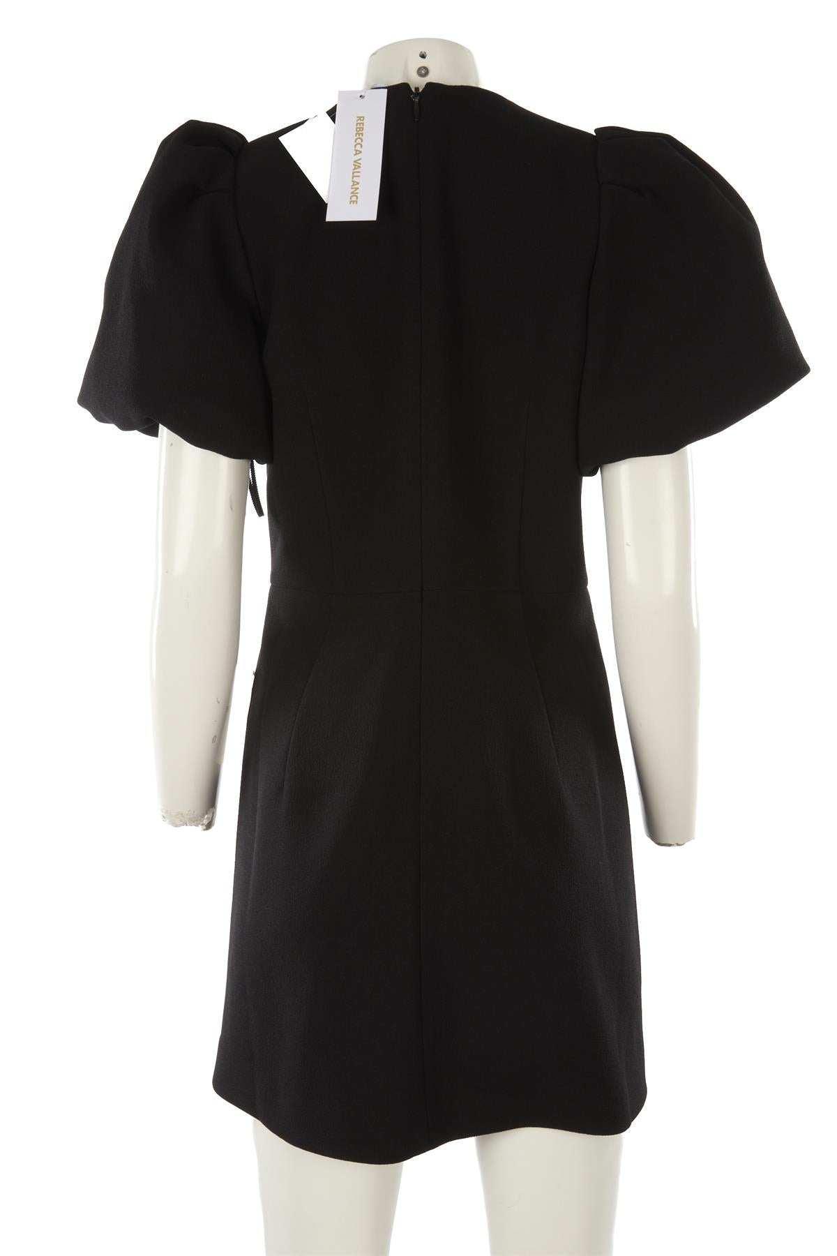 REBECCA VALLANCE BLACK CREPE MINI DRESS UK 14
