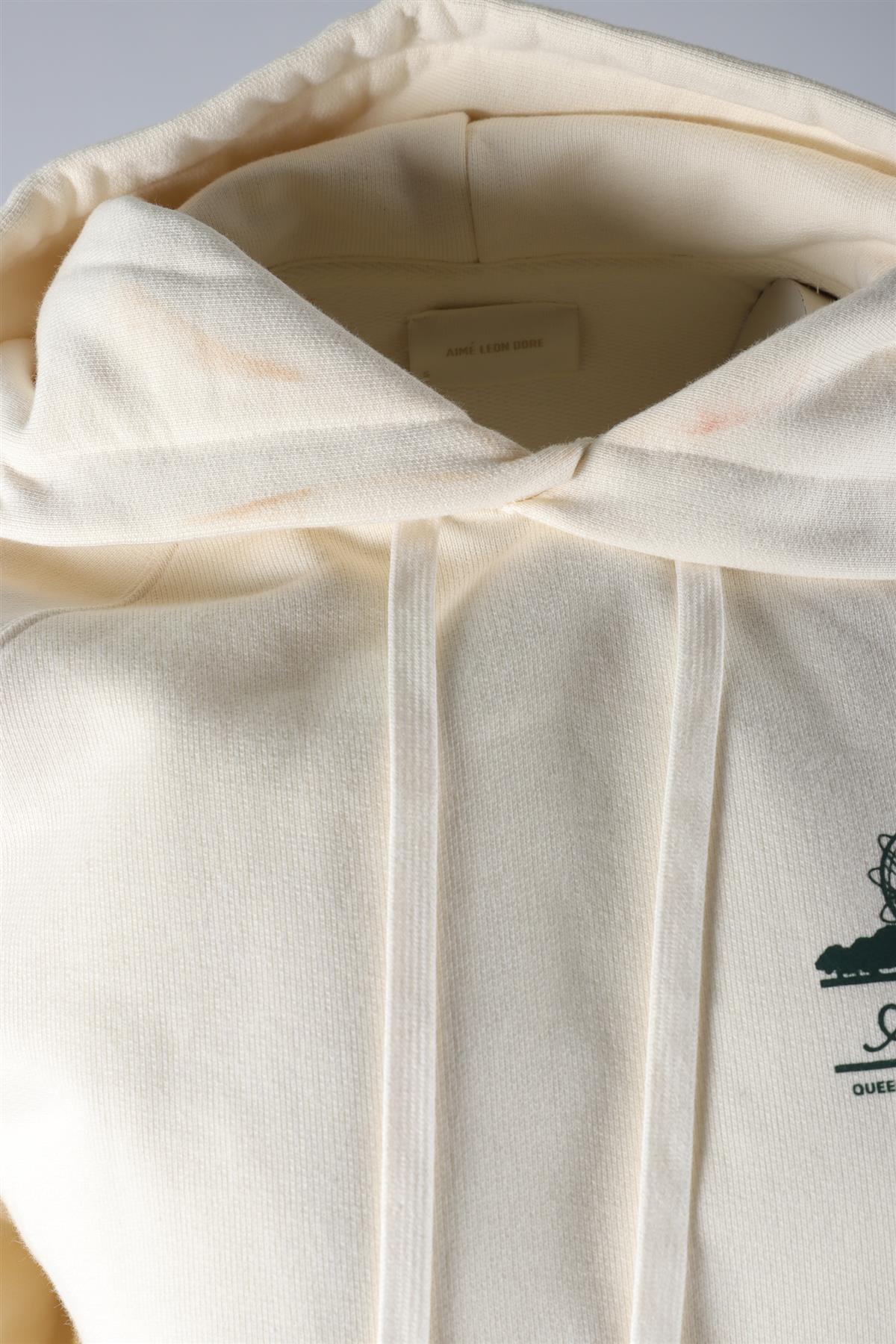 AIMÉ LEON DORE WHITE COTTON HOODIE SMALL