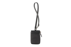 PRADA BLACK SAFFIANO LEATHER KEY HOLDER