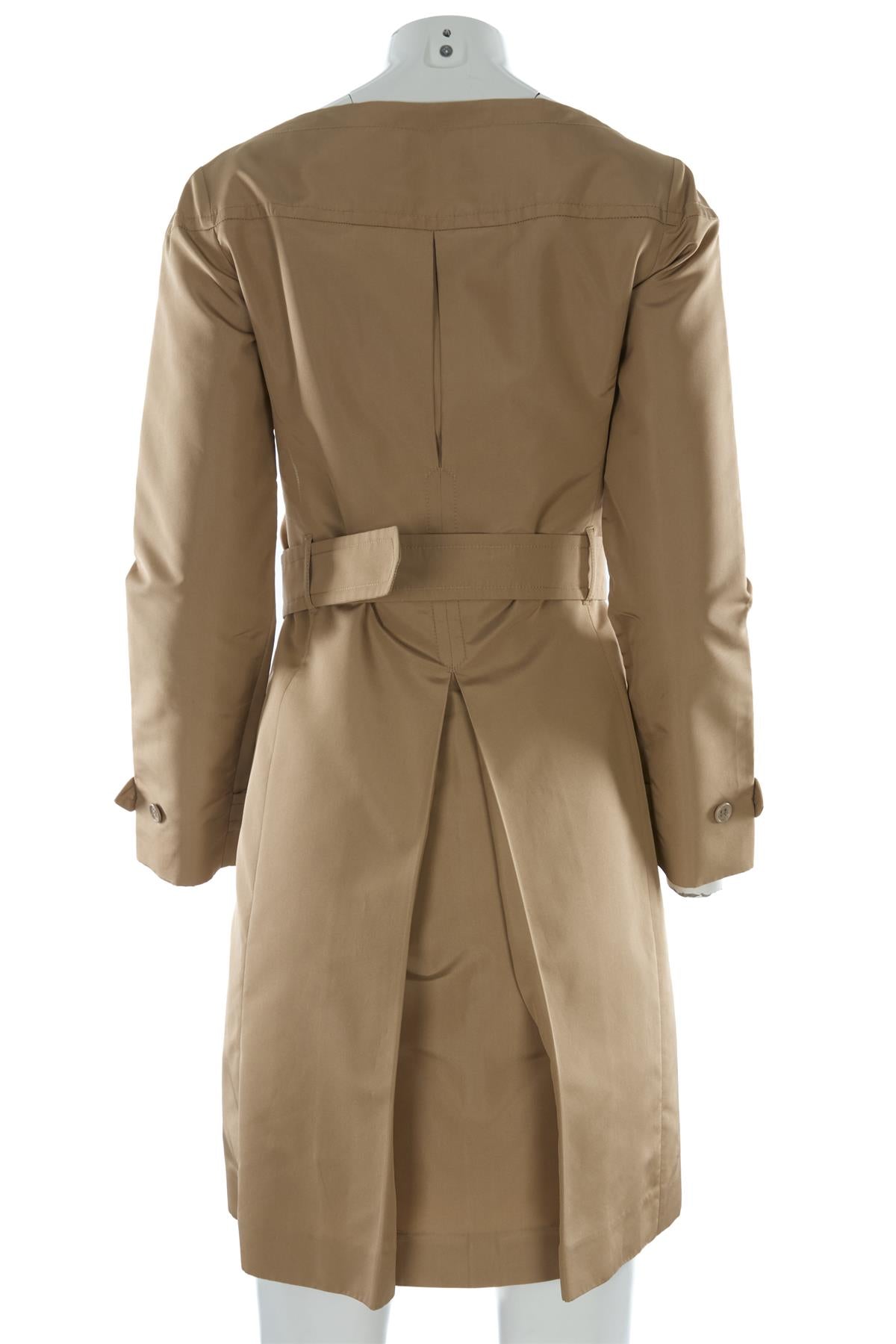 PRADA BEIGE SILK TRENCH COAT IT 38 UK 6