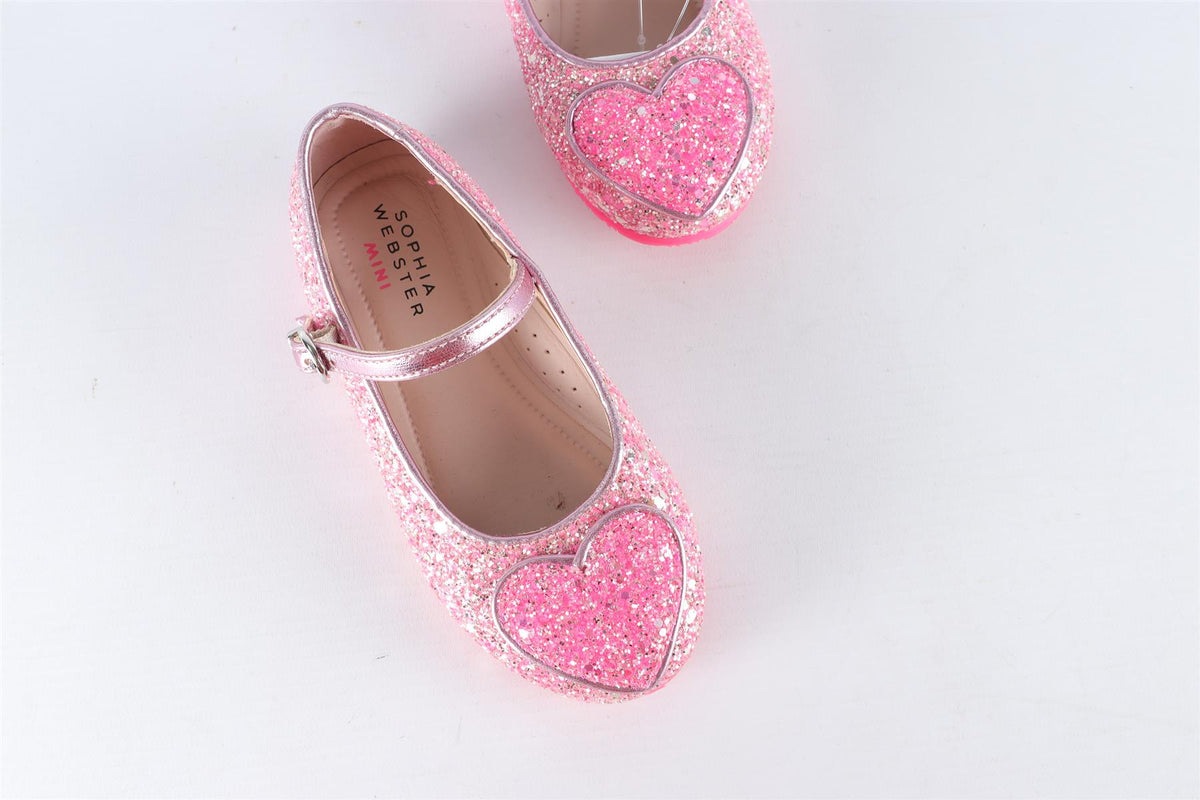 SOPHIA WEBSTER PINK KIDS GIRLS LEATHER SHOES EU 25 UK 8 US 9