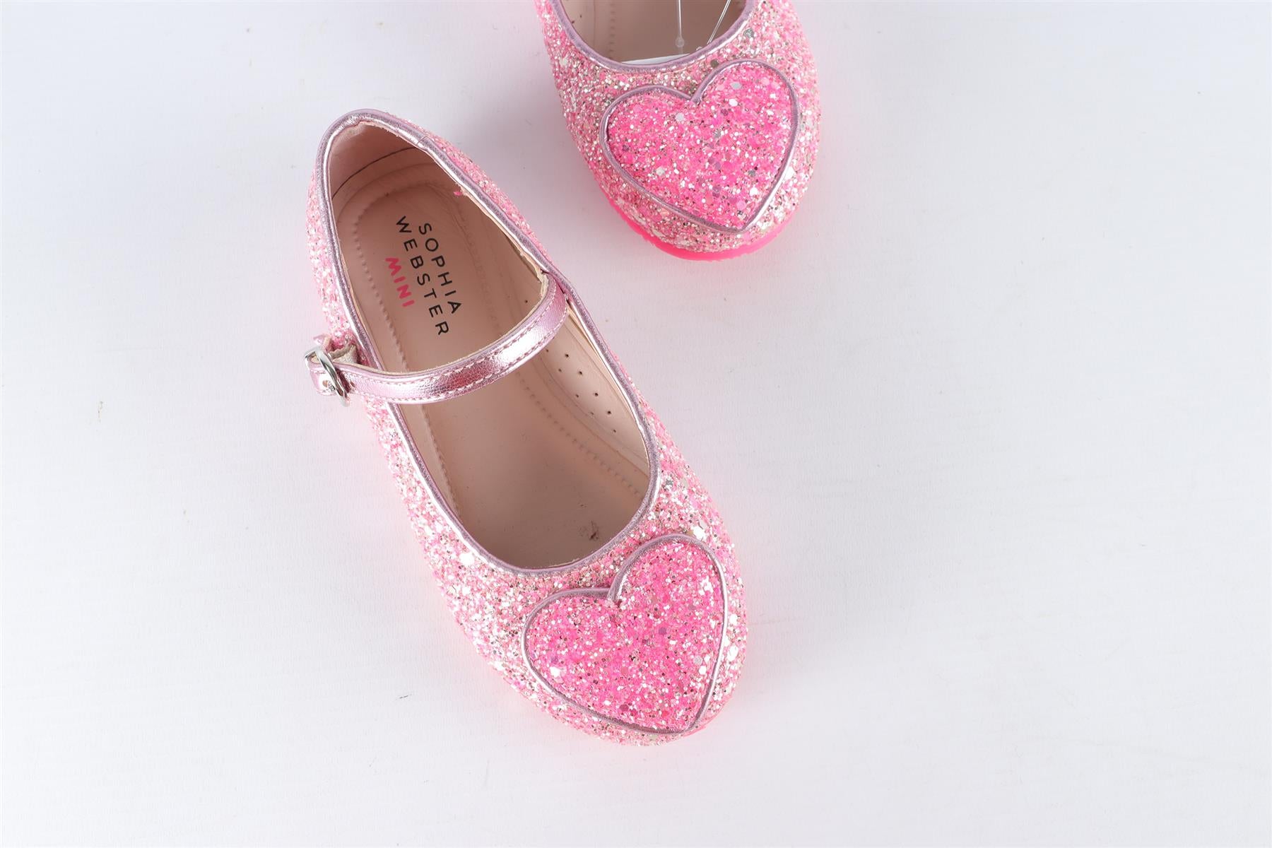 SOPHIA WEBSTER PINK KIDS GIRLS LEATHER SHOES EU 25 UK 8 US 9