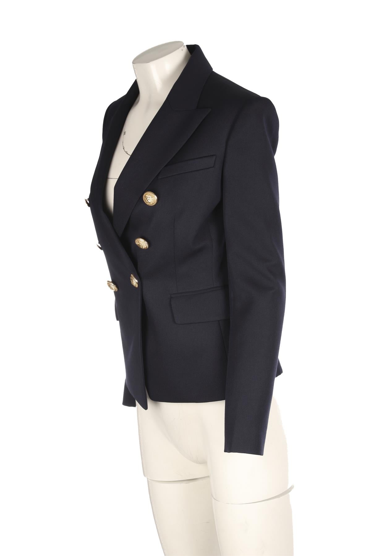BALMAIN NAVY WOOL BLAZER FR 38 UK 10