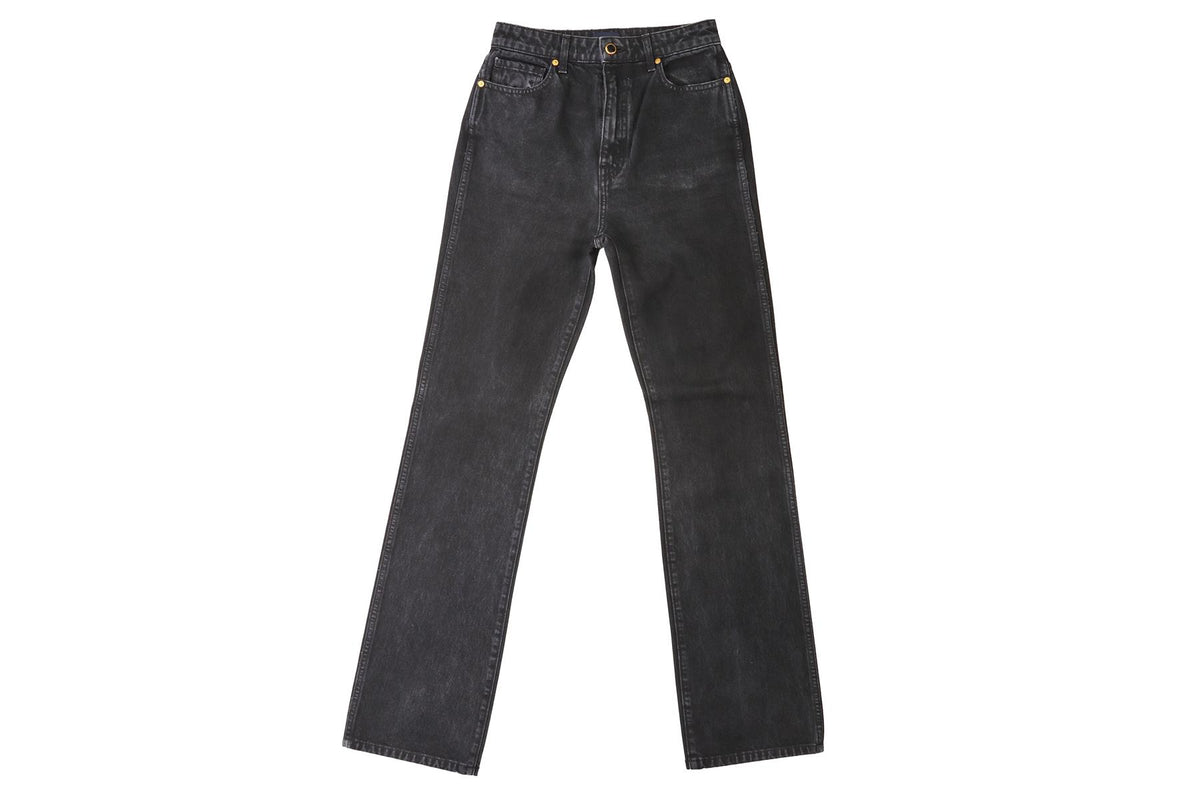 BLACK HIGH RISE STRAIGHT LEG JEANS
