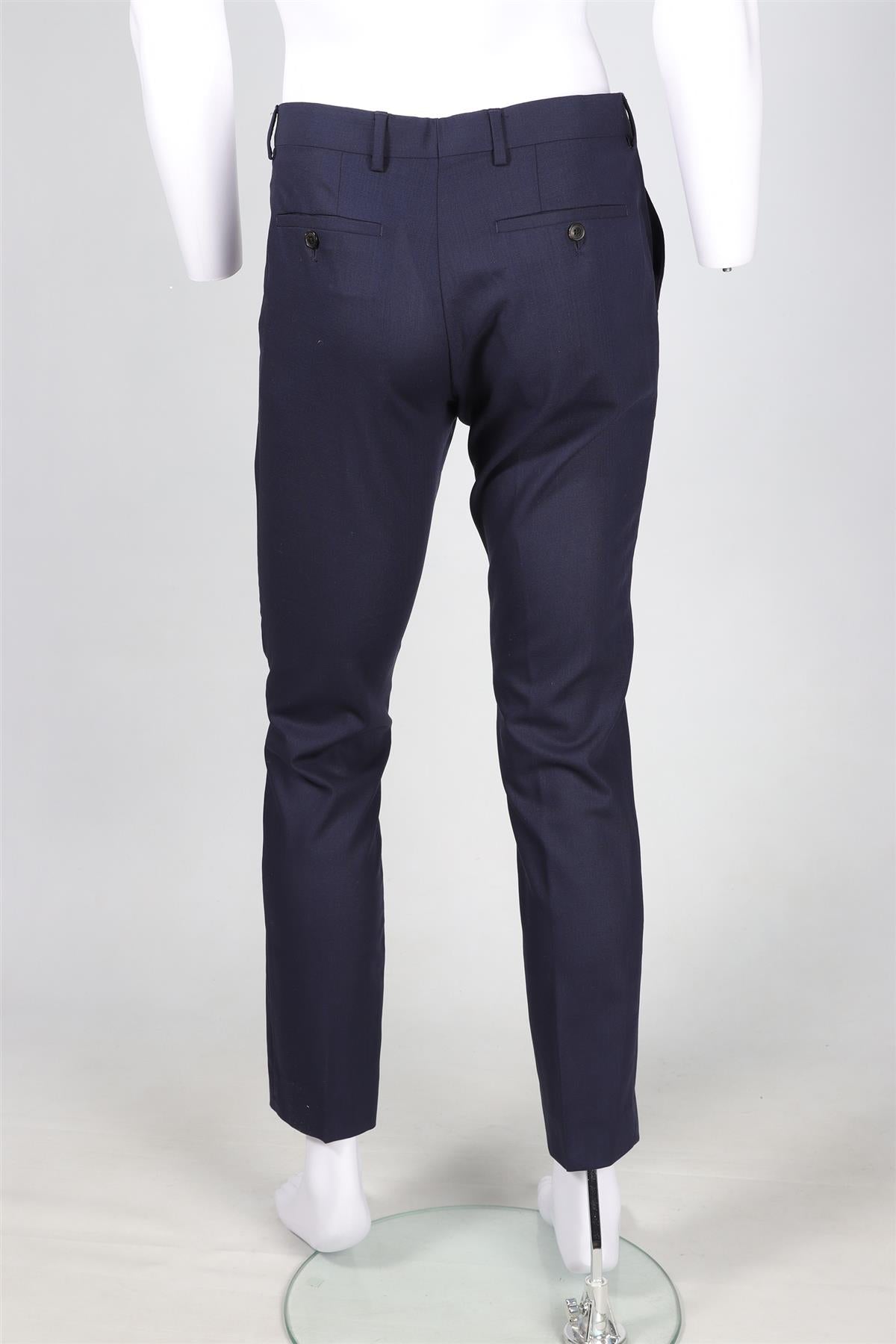 PAUL SMITH NAVY MEN'S WOOL STRAIGHT LEG PANTS W 30
