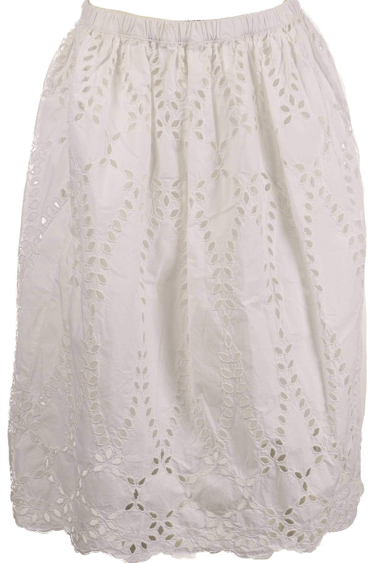 FRANK & EILEEN WHITE COTTON MIDI SKIRT XSMALL