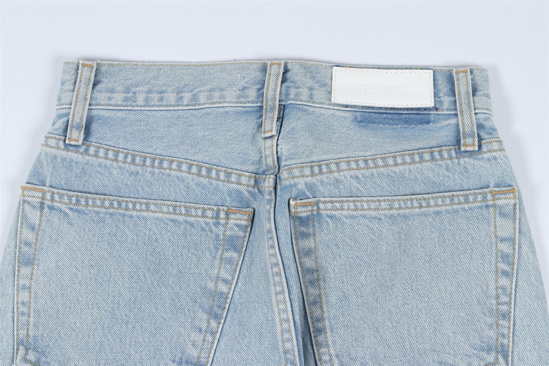 RE/DONE BLUE HIGH RISE STRAIGHT LEG JEANS W24 UK 6