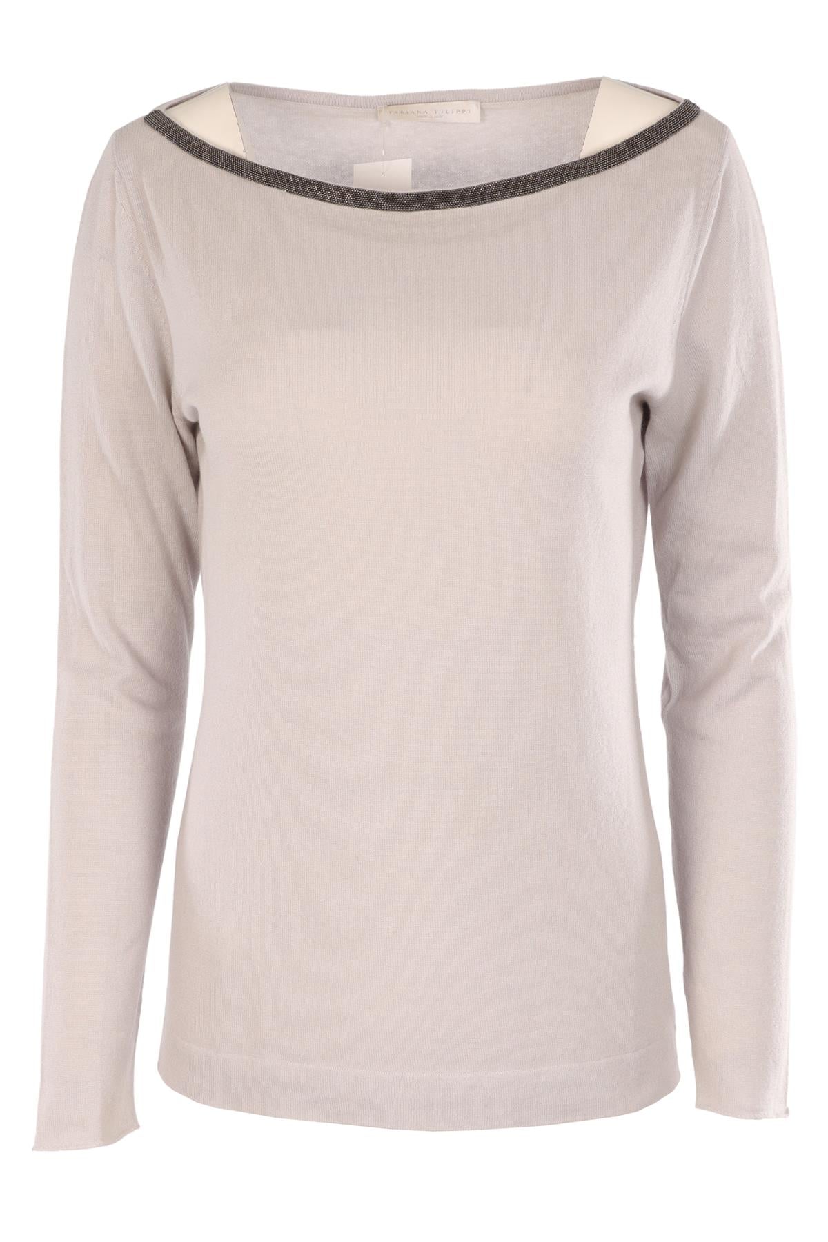 FABIANA FILIPPI GREY CASHMERE SWEATER IT 42 UK 10