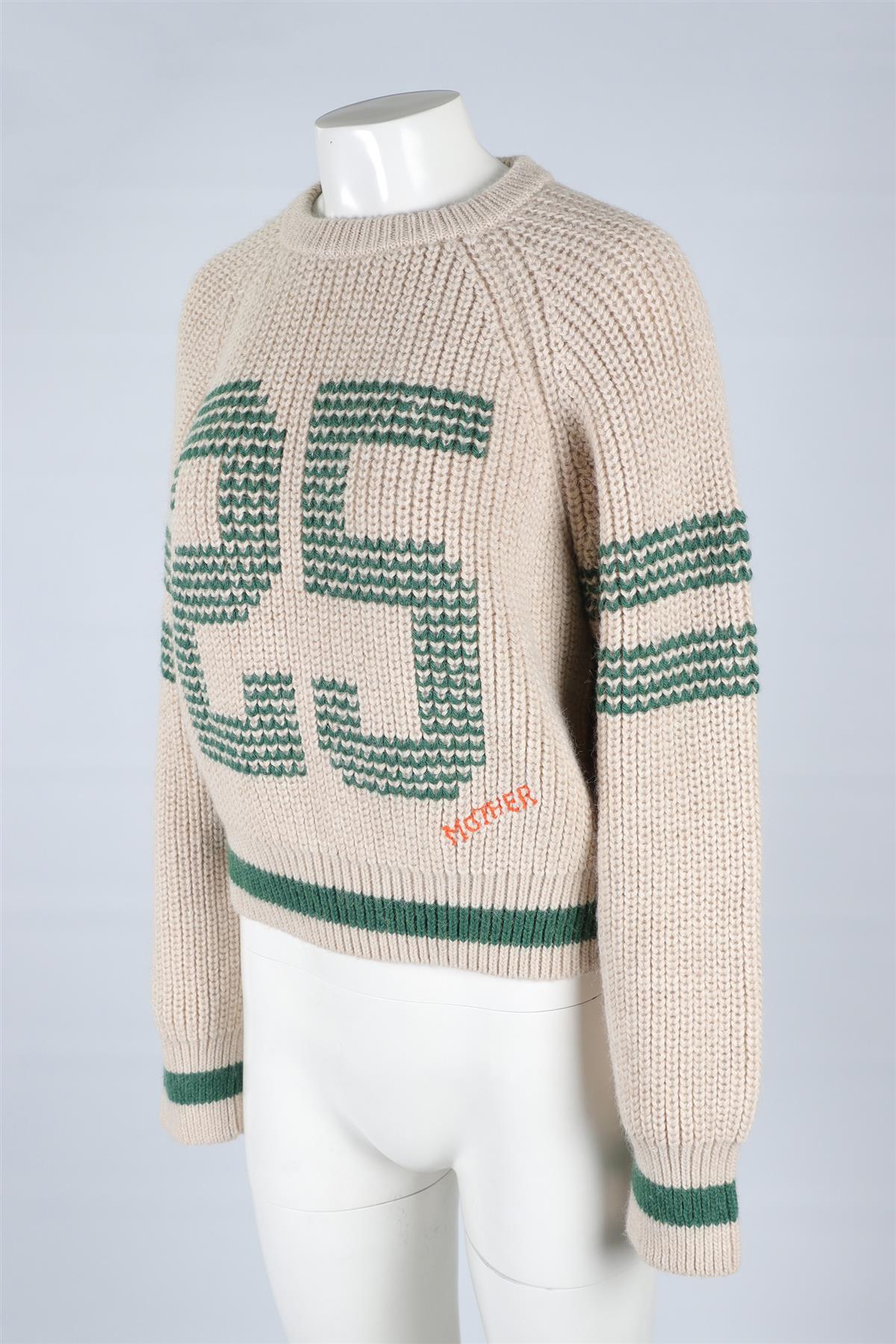 MOTHER BEIGE WOOL SWEATER XSMALL