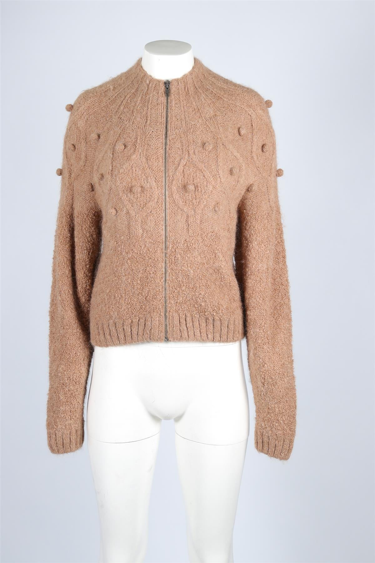 FRAME TAN ALPACA CARDIGAN MEDIUM