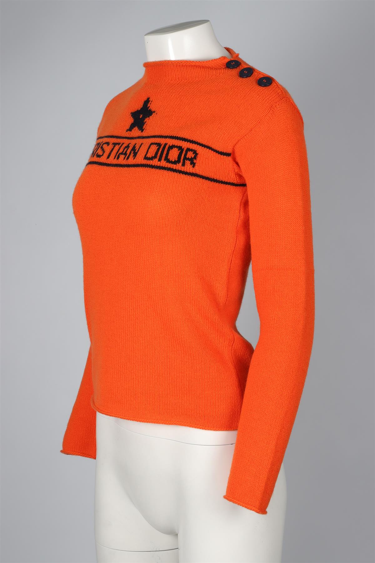 CHRISTIAN DIOR ORANGE CASHMERE SWEATER FR 34 UK 6