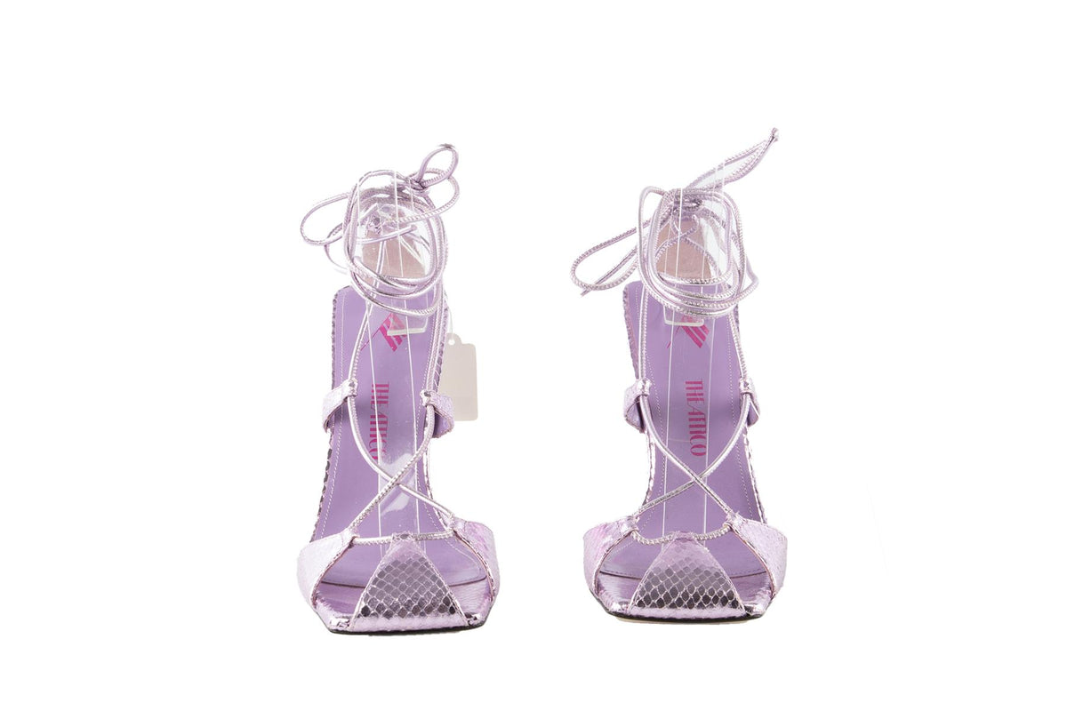 THE ATTICO PURPLE ADELE LEATHER SANDALS EU 39 UK 6 US 9
