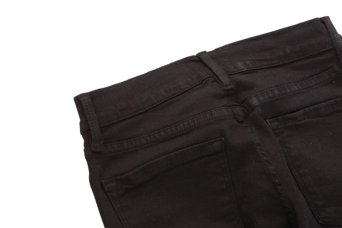 FRAME BLACK COTTON JEANS W26 UK 8