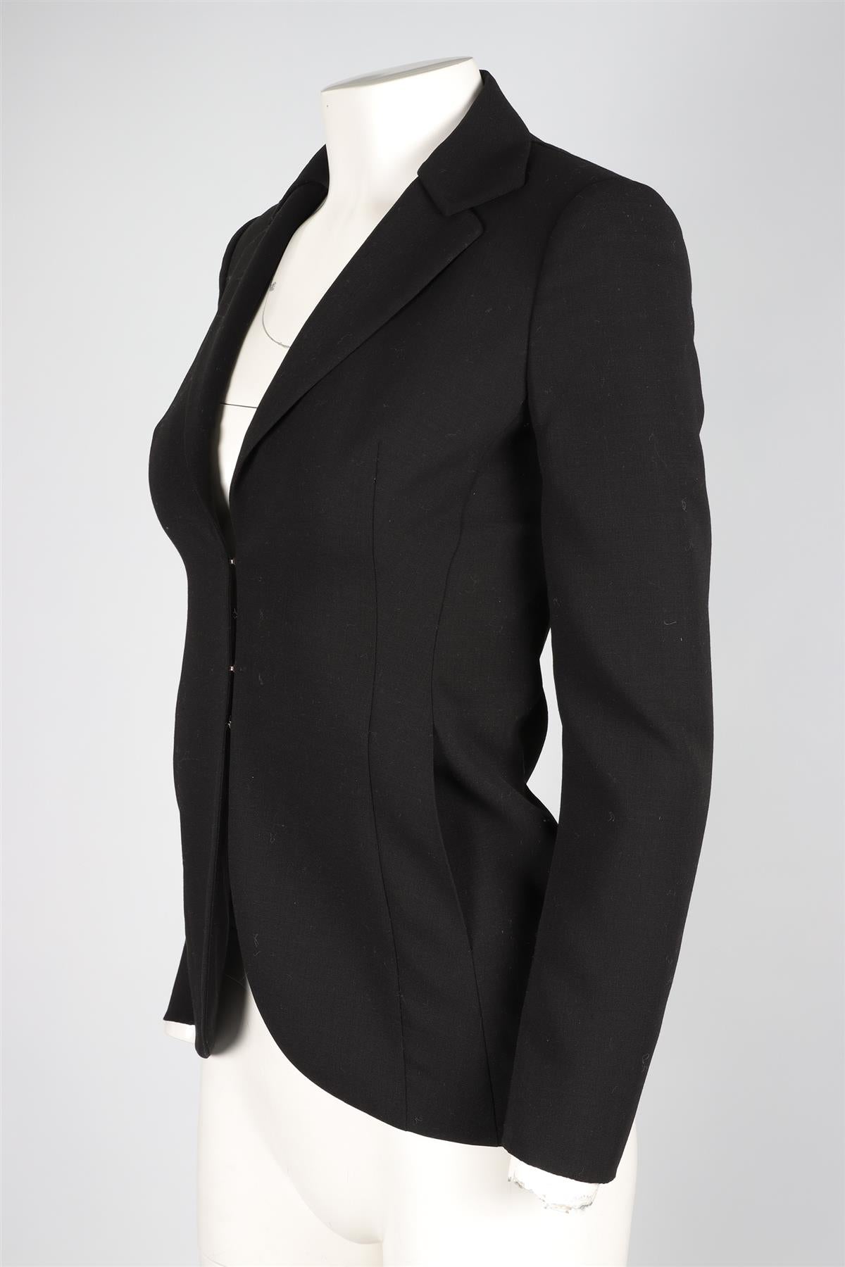 AKRIS BLACK WOOL BLAZER US 2 UK 6