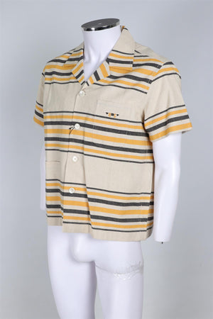 BODE BEIGE MEN'S COTTON SHIRT SMALL