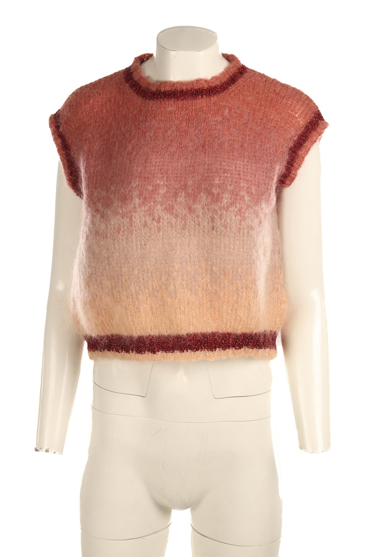 ROSE CARMINE PINK MOHAIR VEST FR 36 UK 8