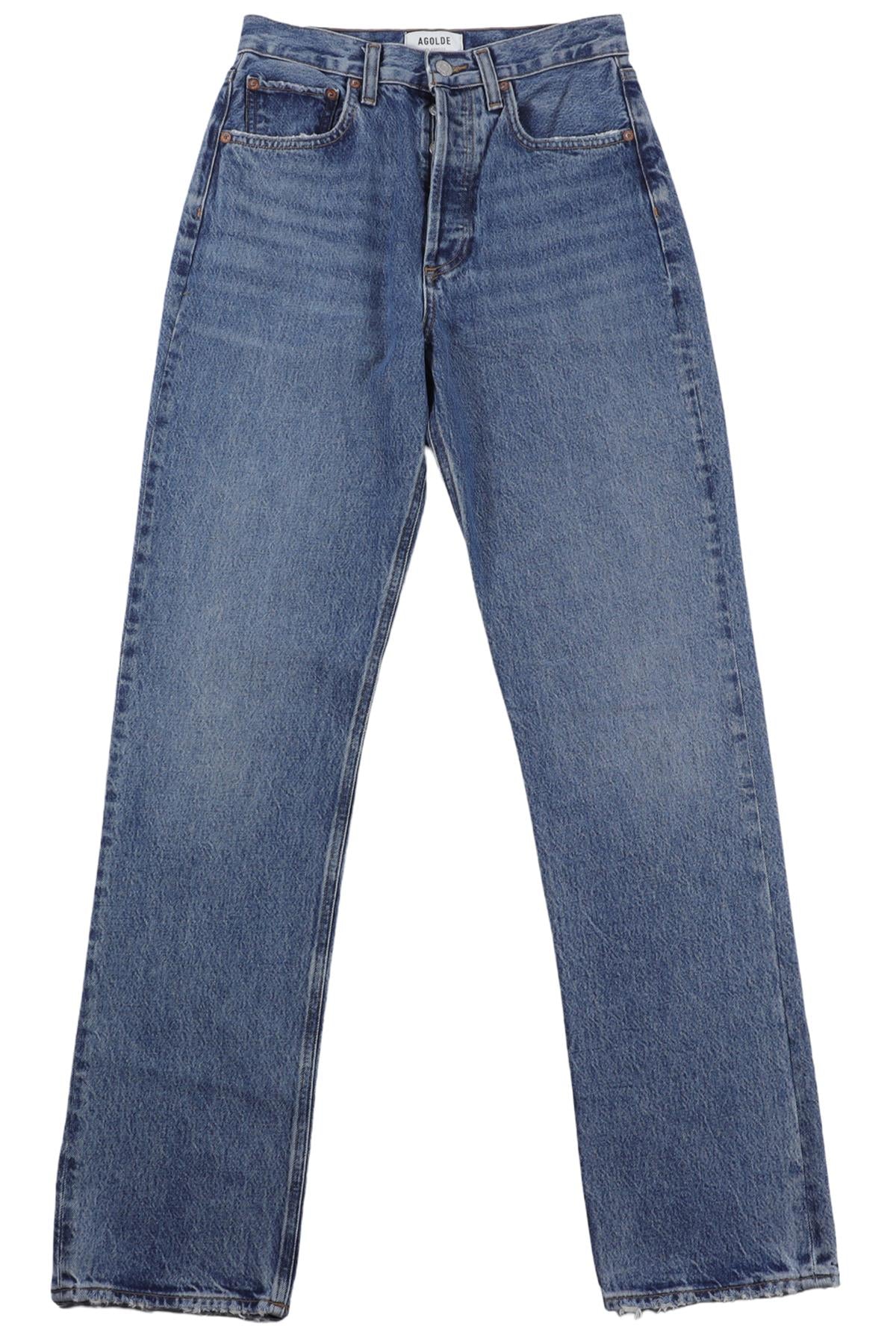 AGOLDE BLUE HIGH RISE STRAIGHT LEG JEANS W24 UK 6