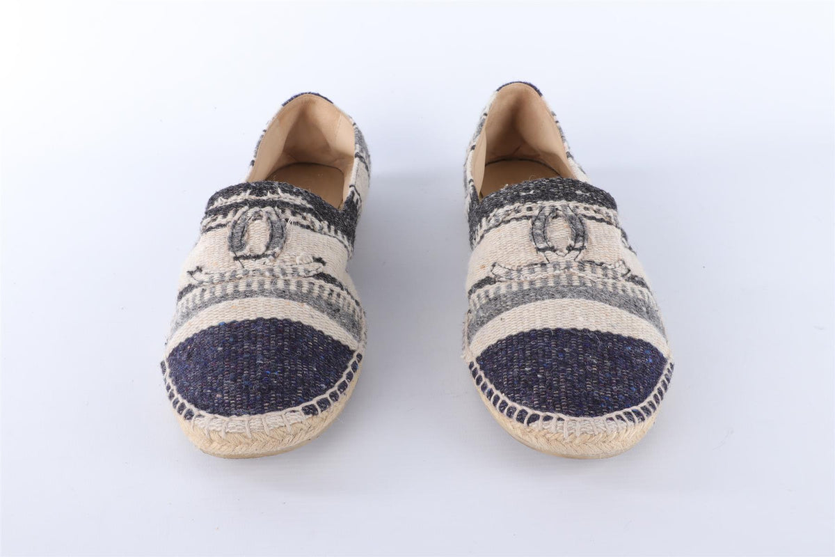 CHANEL NAVY MEN'S WOVEN ESPADRILLES EU 43 UK 9 US 10