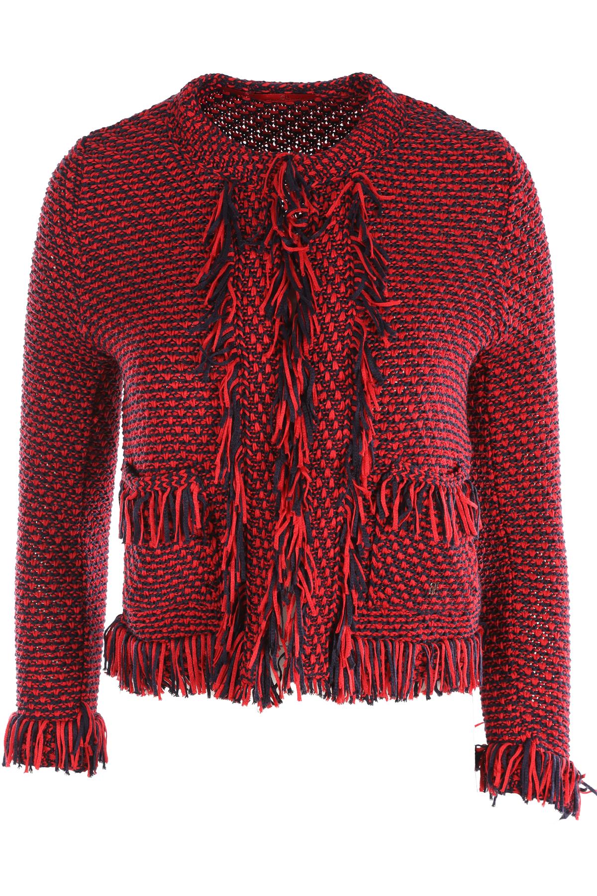 CH CAROLINA HERRERA RED KNIT JACKET SMALL