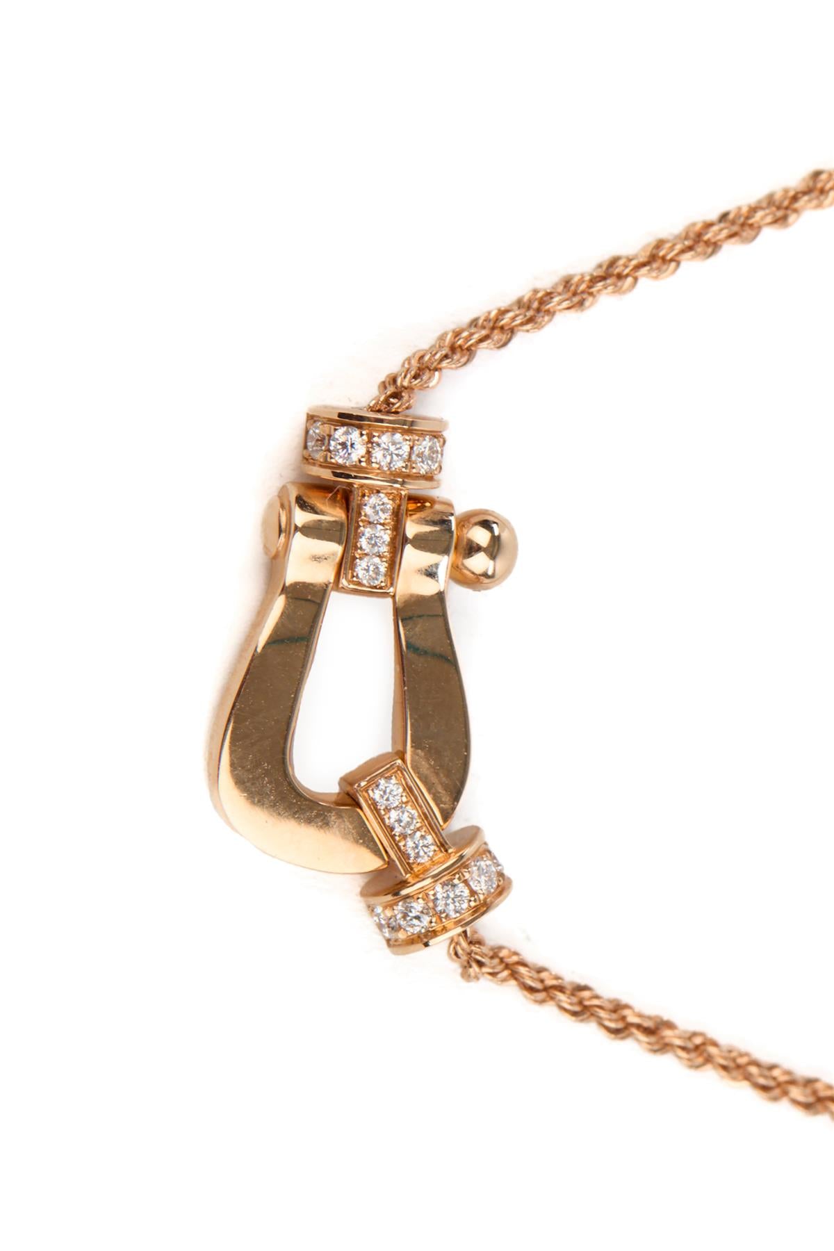FRED FORCE 10 SMALL 18K ROSE GOLD CHAIN NECKLACE 40-45 CM