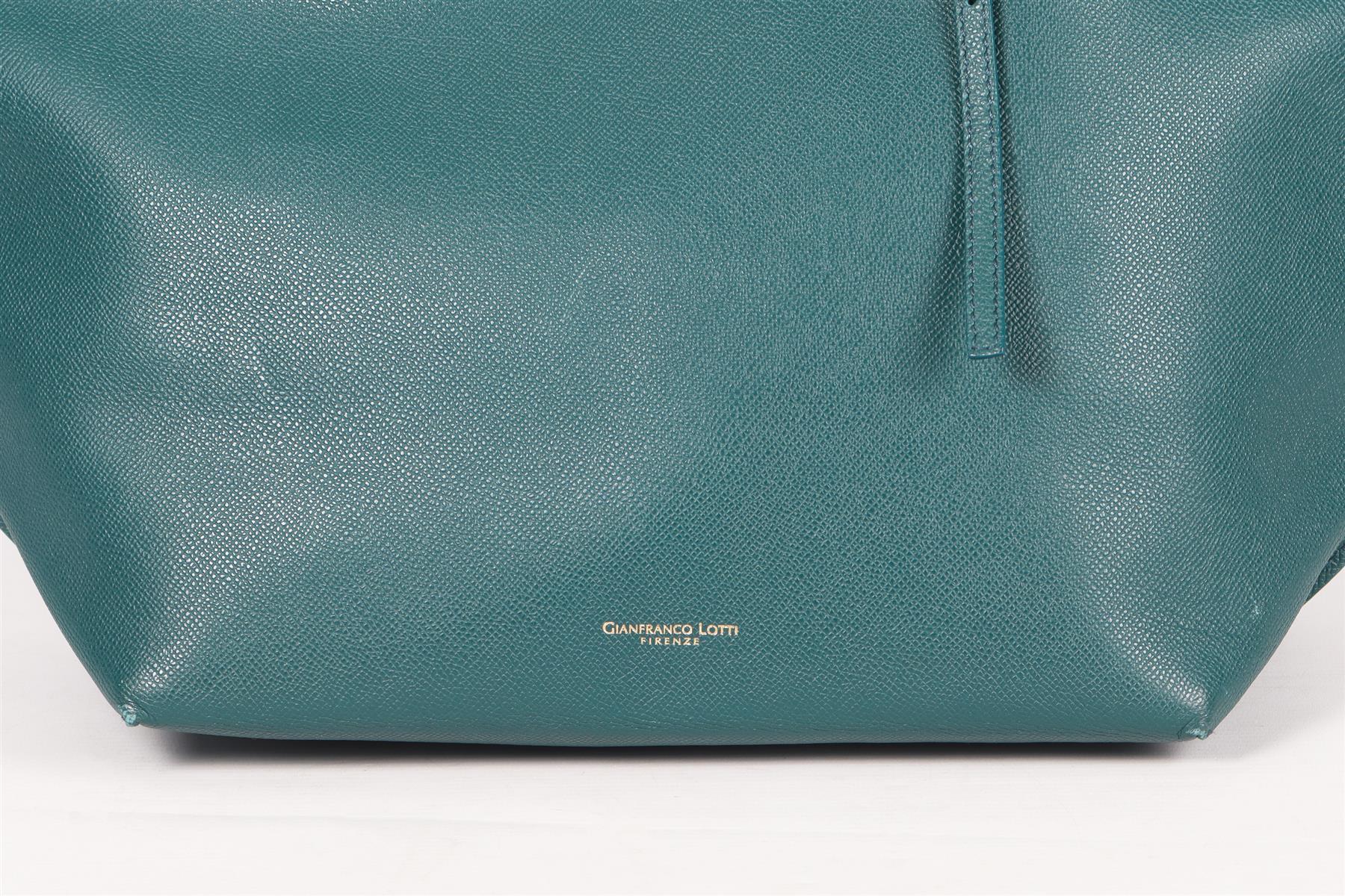 GIANFRANCO LOTTI GREEN LEATHER TOTE BAG