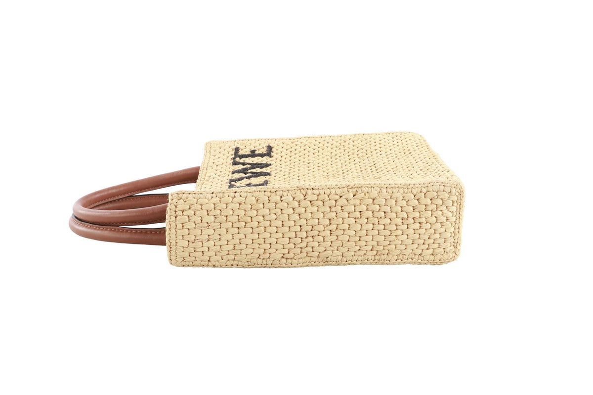 LOEWE BEIGE STANDARD A5 RAFFIA TOTE BAG